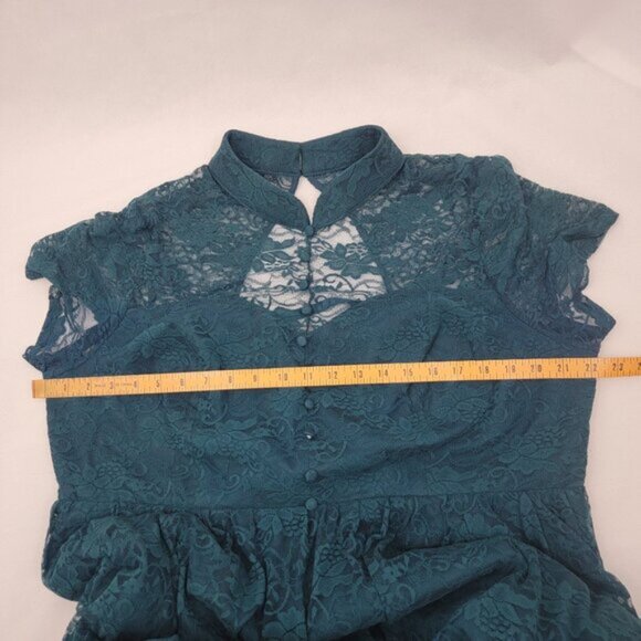 TORRID Retro Chic Teal Lace Midi Dress Womens PLUS 18 Pin Up Rockabilly - Picture 12 of 16